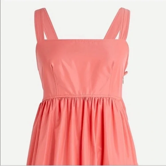 🪲 RARE NWT J.Crew Tiered Maxi Dress in Taffeta sz 10 Coral Pink - Picture 2 of 6